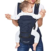 Los mejores  - Portabebés 100 % de algodón con asiento de cadera - Con bolsillo y capucha-reposacabezas de quita y pon - Ajustable y…
